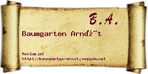 Baumgarten Arnót névjegykártya